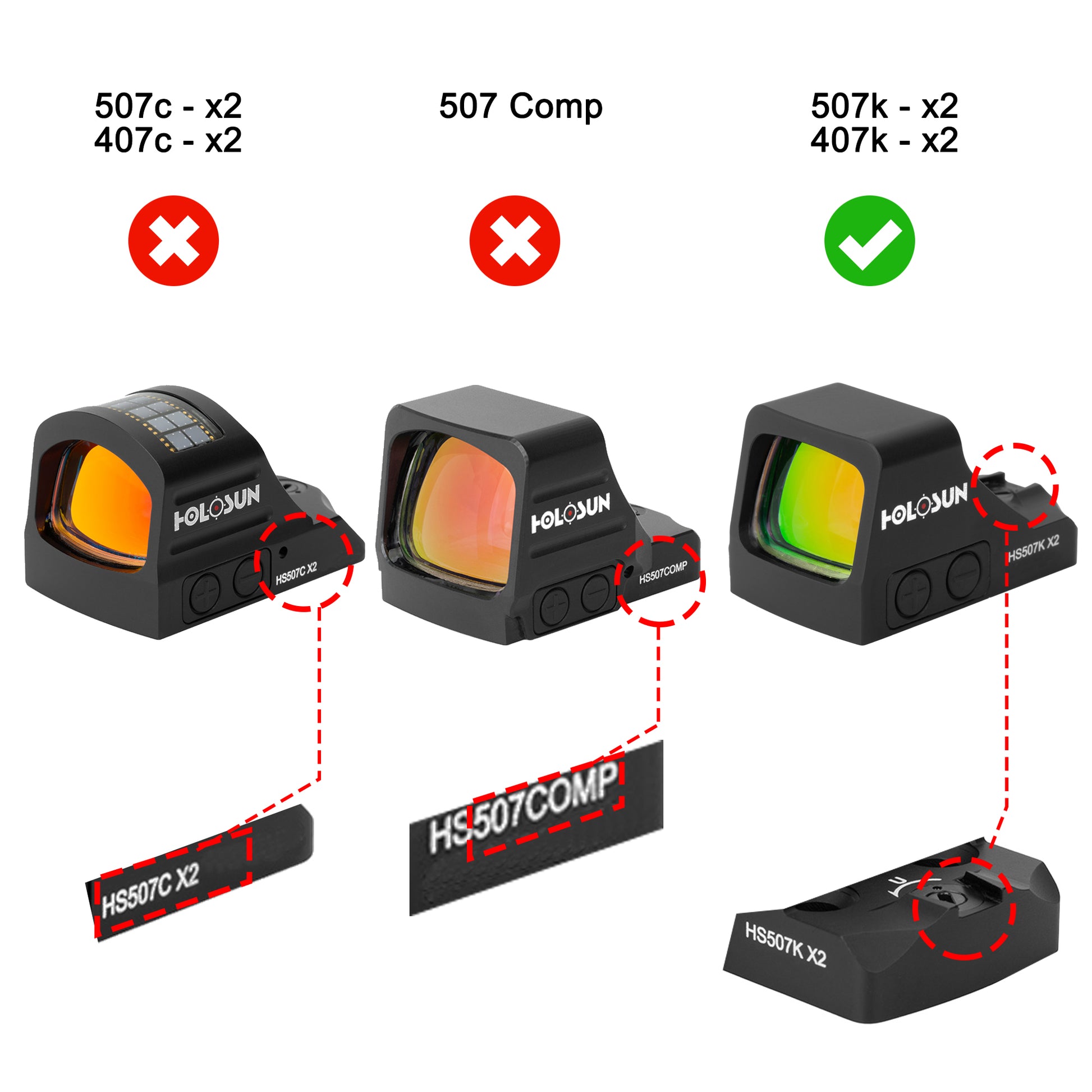 Holosun 507 Models Comparison
